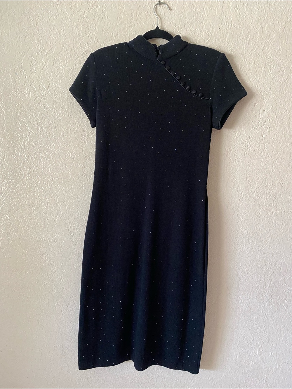 ST. JOHN Evening by Marie Gray Black Caviar Knit Dress Size 6 Timeless Classy - Picture 2 of 10
